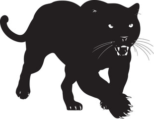 Panther Path Vector Emblematic Icon Stealthy Sprint Running Panther Icon