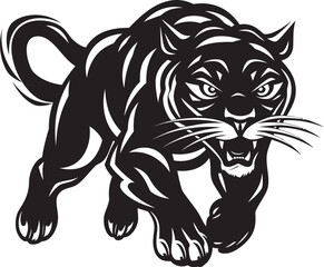 Stealthy Sprint Running Panther Icon Panther Pulse Vector Logo Design