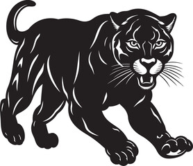 Panther Pulse Vector Logo Design Dynamic Dash Running Panther Emblem