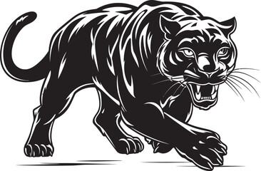 Velocity Vigilante Vector Logo Emblem Agile Attacker Running Panther Symbol
