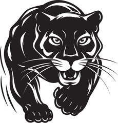 Panther Pursuit Vector Logo Emblem Midnight Marauder Running Panther Symbol