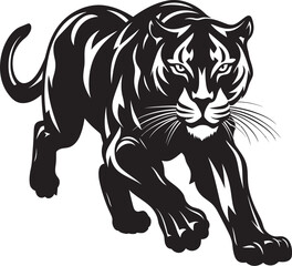 Stealthy Sprint Running Panther Icon Panther Pulse Vector Logo Design