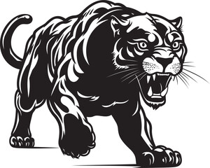 Speedy Sprinter Vector Emblematic Design Panther Power Running Panther Icon