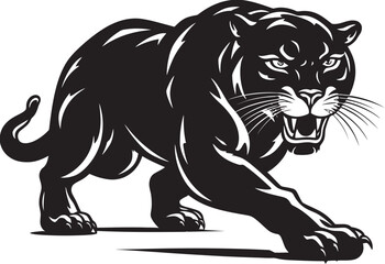 Stealth Sprint Vector Iconic Symbol Midnight Marauder Running Panther Icon