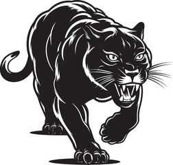 Lightning Leopard Running Panther Logo Stalking Shadow Vector Emblematic Symbol