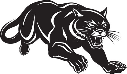 Speedy Stalker Vector Logo Design Onyx Odyssey Running Panther Emblem