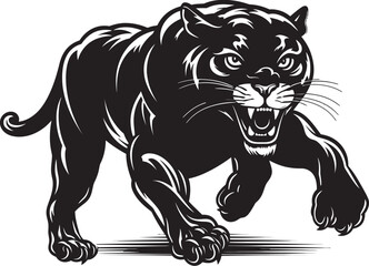 Panther Power Running Panther Icon Speedy Stalker Vector Logo Design