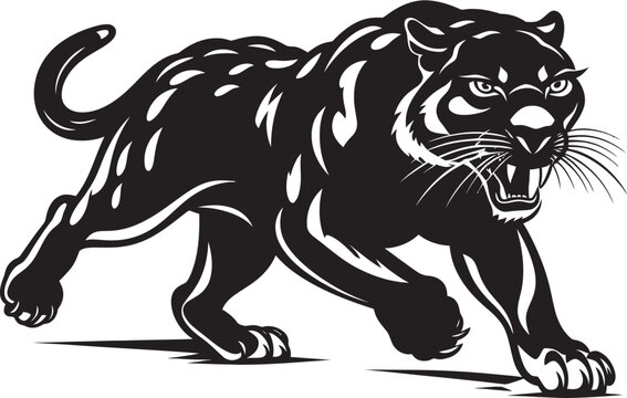 Panther Pace Running Panther Icon Dynamic Dash Vector Logo Design