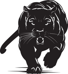 Panther Pride Vector Logo Emblem Ferocious Fleetness Running Panther Symbol