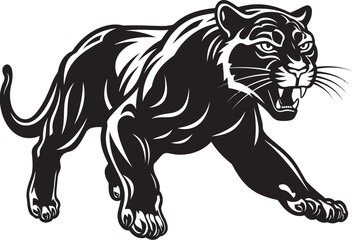 Stealthy Sprinter Running Panther Emblem Panther Power Vector Iconic Symbol