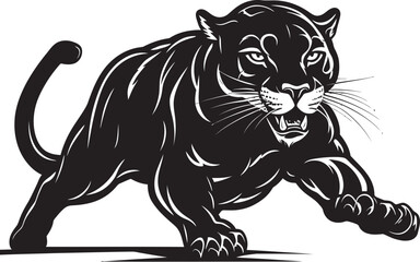 Stealthy Stride Running Panther Logo Panther Pulse Vector Emblematic Symbol
