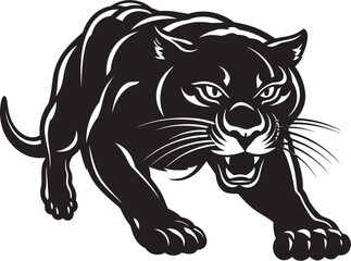 Sprinting Shadow Vector Logo Design Prowling Panther Running Panther Emblem