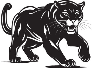 Prowling Panther Running Panther Emblem Agile Avenger Vector Iconic Symbol