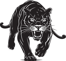 Roaring Runner Running Panther Icon Panther Pride Vector Logo Emblem