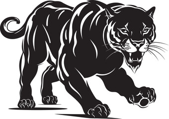 Panther Pride Vector Logo Emblem Ferocious Fleetness Running Panther Symbol