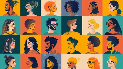 a series of portraits of people with different hairs and glasses on them - 784752695
