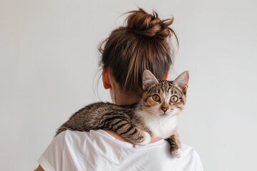 a woman holding a cat - 784752806