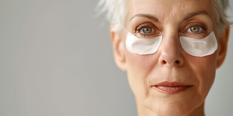 a woman with eye patches - 784752825