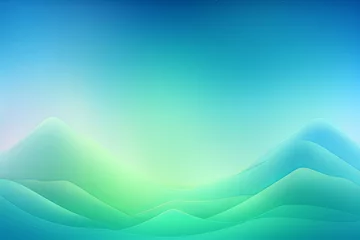 Tuinposter Abstract sky blue and green gradient background with blur effect, northern lights © Celina