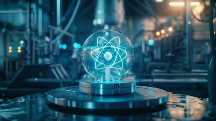AI involvement in generating nuclear or atomic energy, highlighting the uses in nuclear science and safety - obrazy, fototapety, plakaty