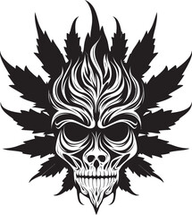 Cannabone Crest Cannabis Integrated Logo Icon Leafy Skullscape Cannabis Skull Emblem