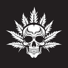 Budskull Vector Cannabis Leaf Design Symbol Cannabone Crown Cannabis Inspired Skull Icon