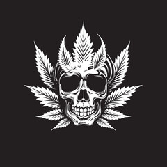 MarijaSkull Mark Cannabis Leaf Emblematic Icon Skullscape Greens Cannabis Inspired Logo