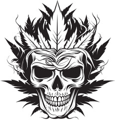 Cannabone Design Cannabis Leaf Icon Skullweed Vision Cannabis Vector Symbol