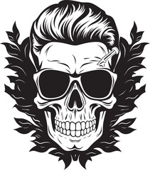 GanjaGlow Skull Cannabis Leaf Vector Logo Skulls and Buds Skull with Cannabis Leaf Design