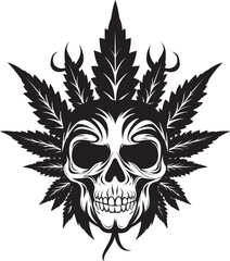 Mariabone Vision Cannabis Leaf Symbol Skullscape Emblem Skull with Cannabis Icon