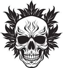 Leafy Skullscape Cannabis Infused Vector Icon Budskull Vector Cannabis Leaf Skull Emblem
