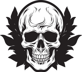 Skullweed Emblem Skull with Cannabis Leaf Emblematic Icon GanjaGlow Skull Cannabis Enriched Skull Icon