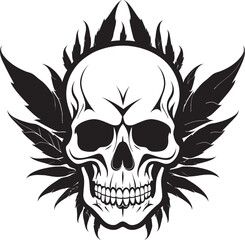 Skullscape Emblem Skull with Cannabis Icon Cannabone Vision Cannabis Logo Vector