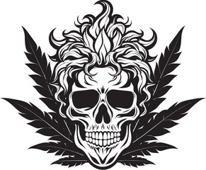 Cannabone Crown Cannabis Infused Skull Emblem Leafy Cranium Skull with Cannabis Leaf Design