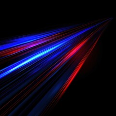 Blue and red light lines on black background, shining light. Abstract light effect.