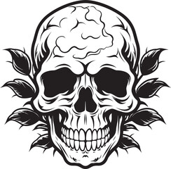 Skullscape Vision Skull with Cannabis Design Cannabone Emblem Cannabis Vector Symbol