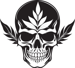 Skullweed Vision Cannabis Logo Symbol Cannaskull Design Skull with Cannabis Leaves