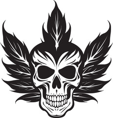 Mariabone Design Skull with Cannabis Leaves Skullscape Icon Cannabis Leaf Vector