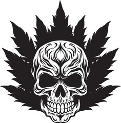 Leafy Skull Vision Skull with Cannabis Design Mariabone Vision Cannabis Leaf Vector