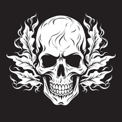 Skullscape Vision Cannabis Leaf Emblem Cannabone Emblem Skull with Cannabis Symbol