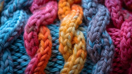 colorful knitted wool texture background - obrazy, fototapety, plakaty