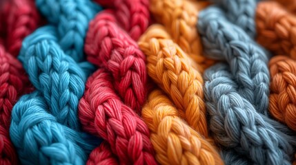 colorful knitted wool texture background - obrazy, fototapety, plakaty