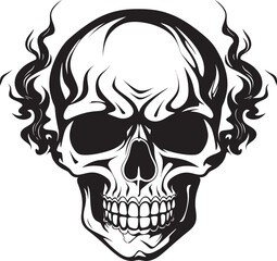 Cannabone Emblem Skull with Cannabis Symbol Skullweed Art Cannabis Vector Design