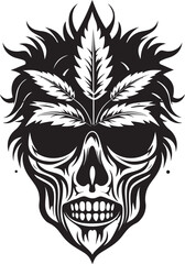 Mariabone Vision Skull with Cannabis Emblem Skullscape Design Cannabis Logo Icon
