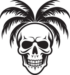 Palm of the Afterlife Skull Logo Emblem Skull Haven Palm Vector Symbol