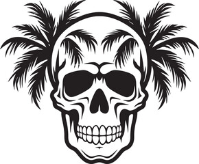 Oasis of Death Palm Emblem Design Skull Cove Palm Icon Emblem