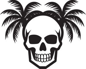 Palmskull Oasis Palm Vector Logo Palm Cranium Skull Symbol Icon