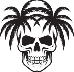 Palm of the Afterlife Skull Emblem Icon Skull Haven Palm Vector Emblem