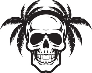 Skull Oasis Emblem Palm Symbol Design Palm of the Afterlife Skull Logo Emblem
