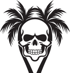 Palm of the Afterlife Skull Logo Emblem Skull Haven Palm Vector Logo